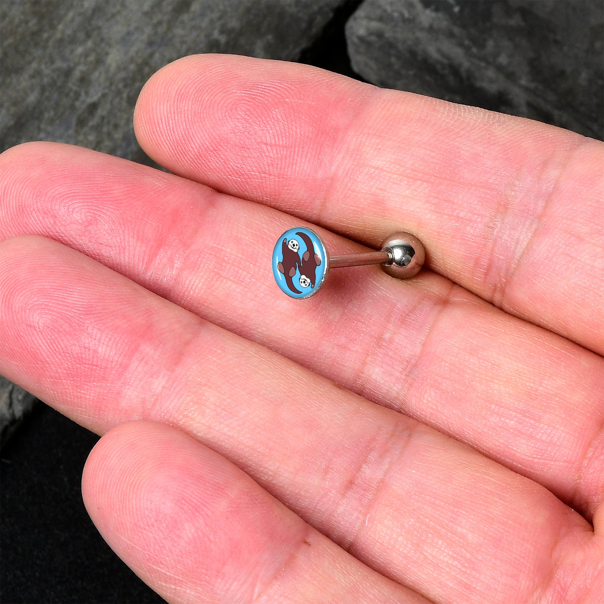 Oh My Otters Animal Barbell Tongue Ring by Onyx O