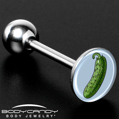 Green Pickle Barbell Tongue Ring by Onyx O
