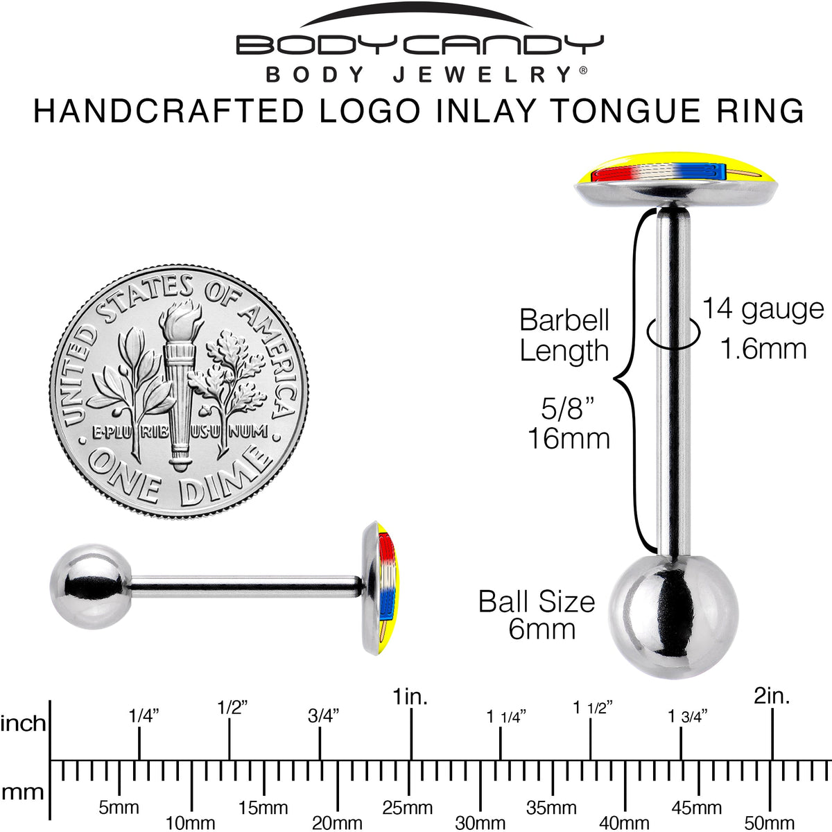 Popsicle Barbell Tongue Ring by Onyx O