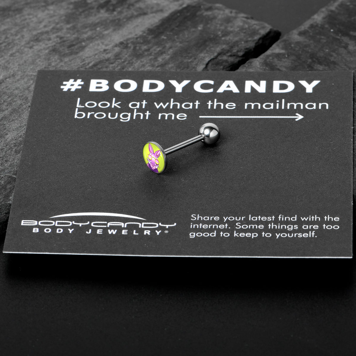 Cool Shades Bunny Barbell Tongue Ring by Onyx O