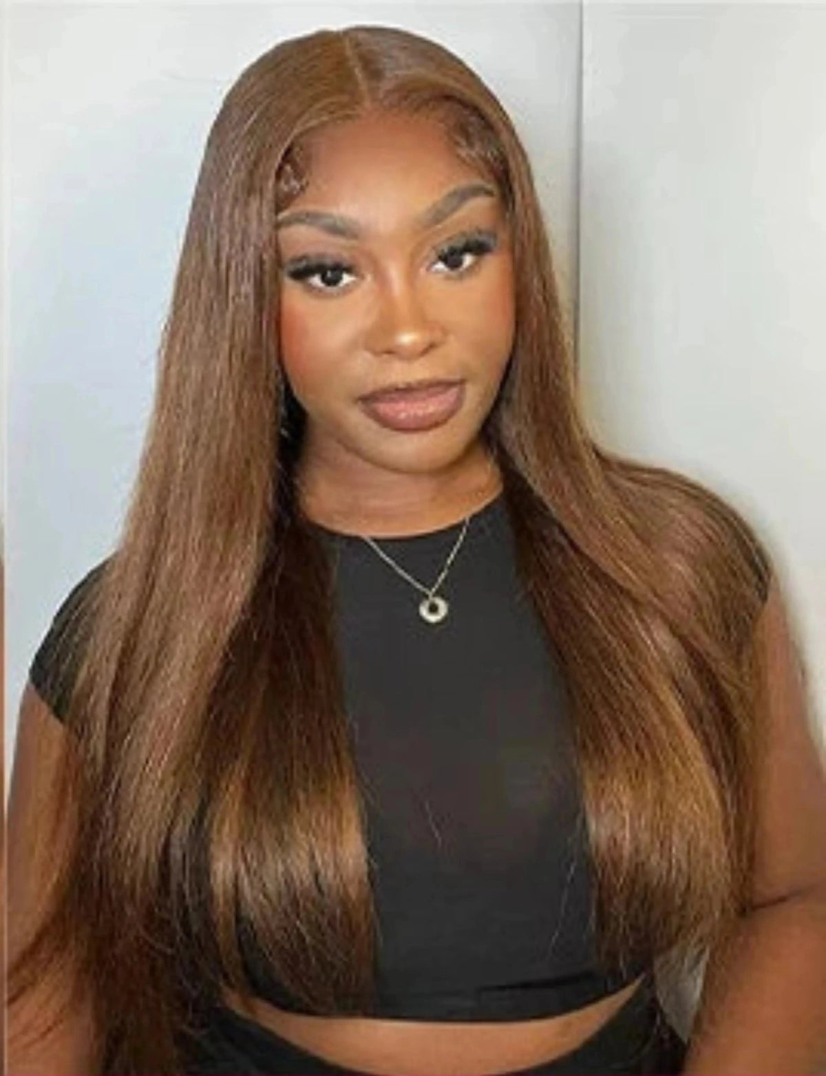 Chocolate Brown Straight Lace Closure Wig | Wear and Go | Glueless | Pre-Plucked | Brazilian Virgin Hair