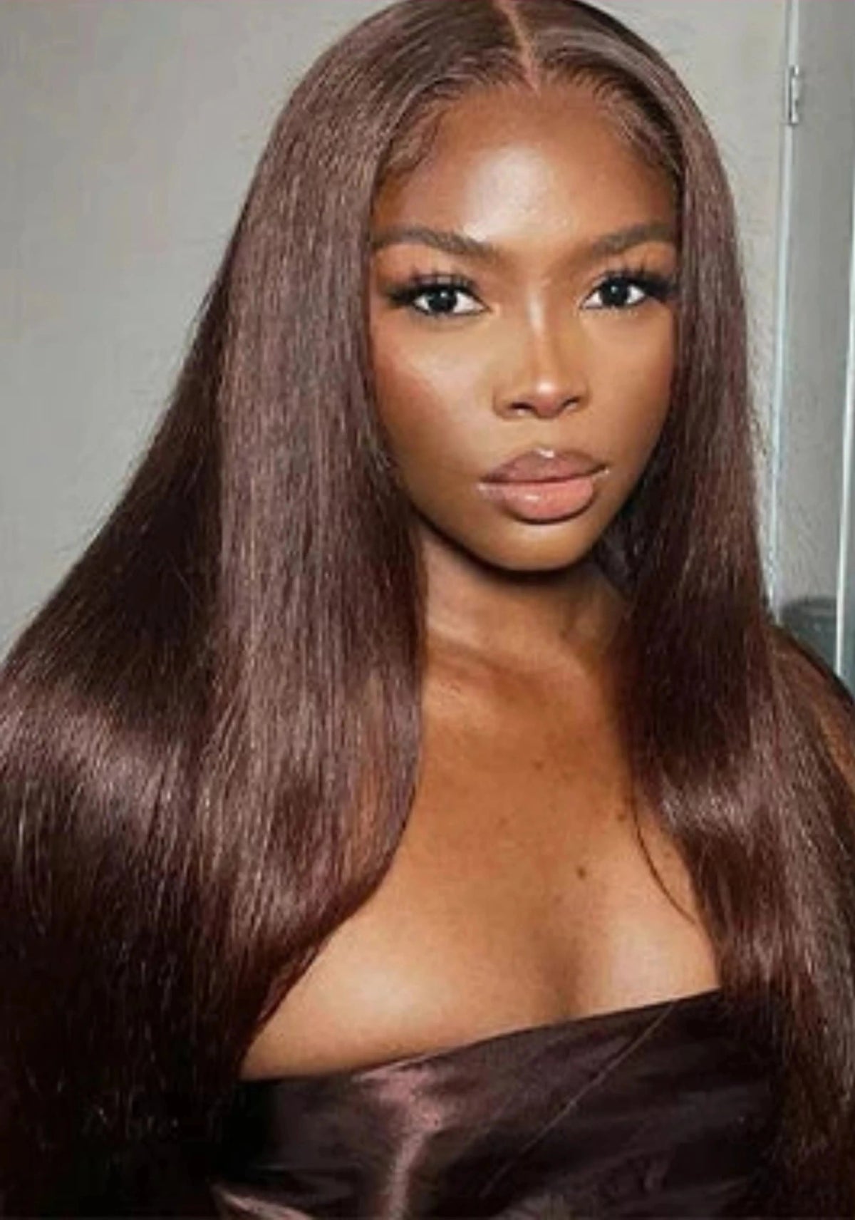 Chocolate Brown Straight Lace Closure Wig | Wear and Go | Glueless | Pre-Plucked | Brazilian Virgin Hair