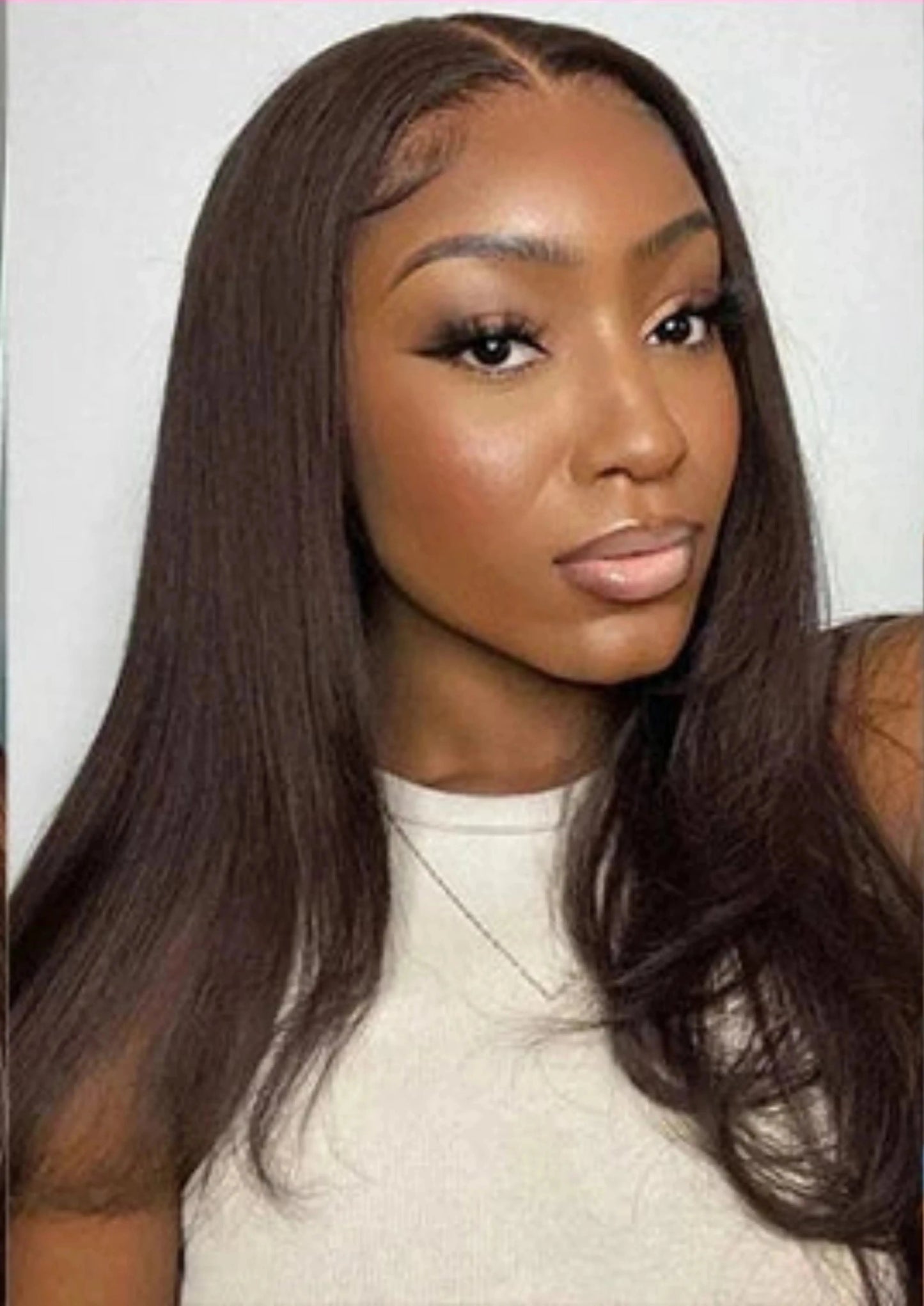 Chocolate Brown Straight Lace Closure Wig | Wear and Go | Glueless | Pre-Plucked | Brazilian Virgin Hair