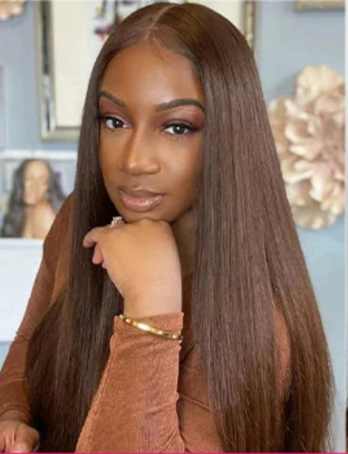 Chocolate Brown Straight Lace Closure Wig | Wear and Go | Glueless | Pre-Plucked | Brazilian Virgin Hair