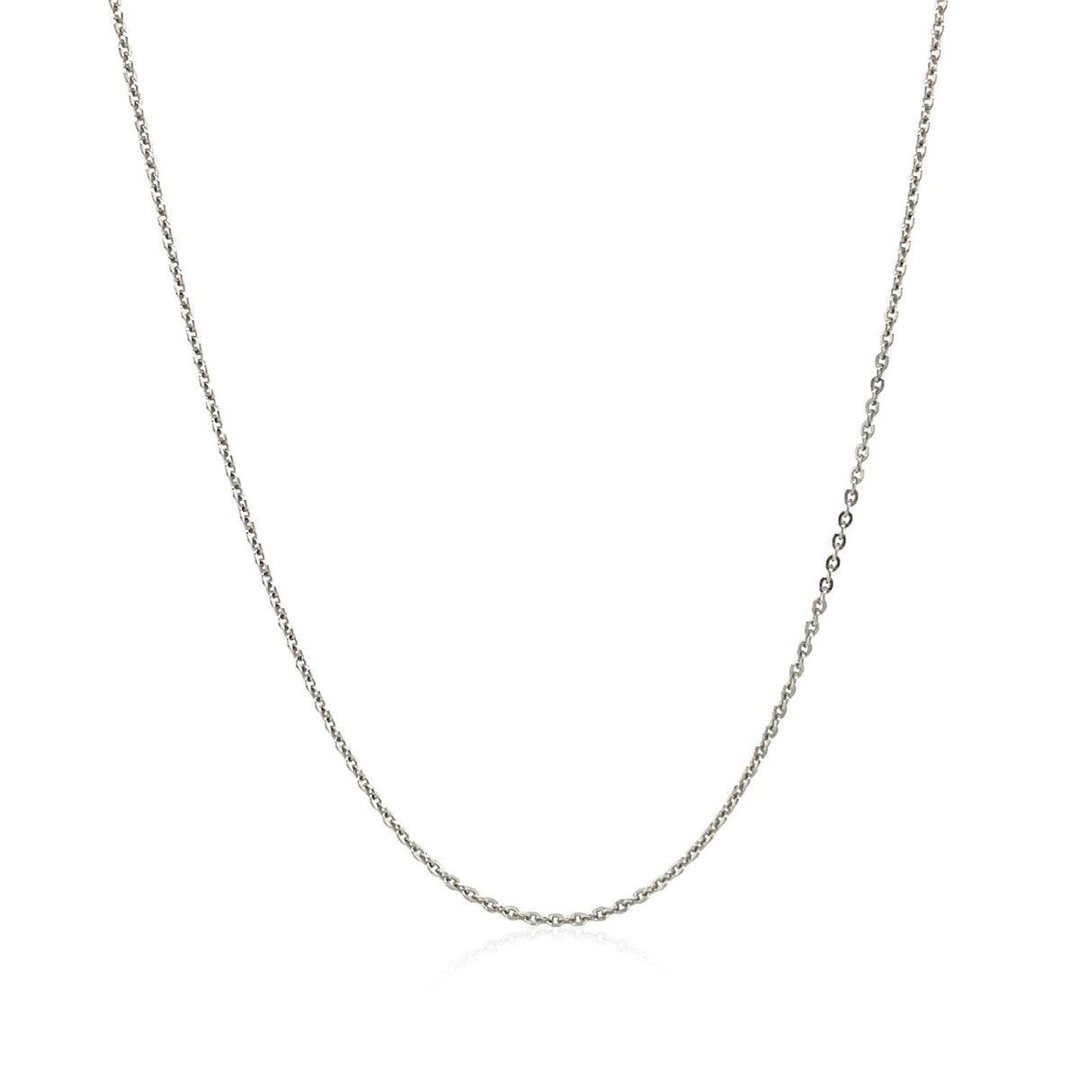 Sterling Silver Rhodium Plated Cable Chain 0.6mm