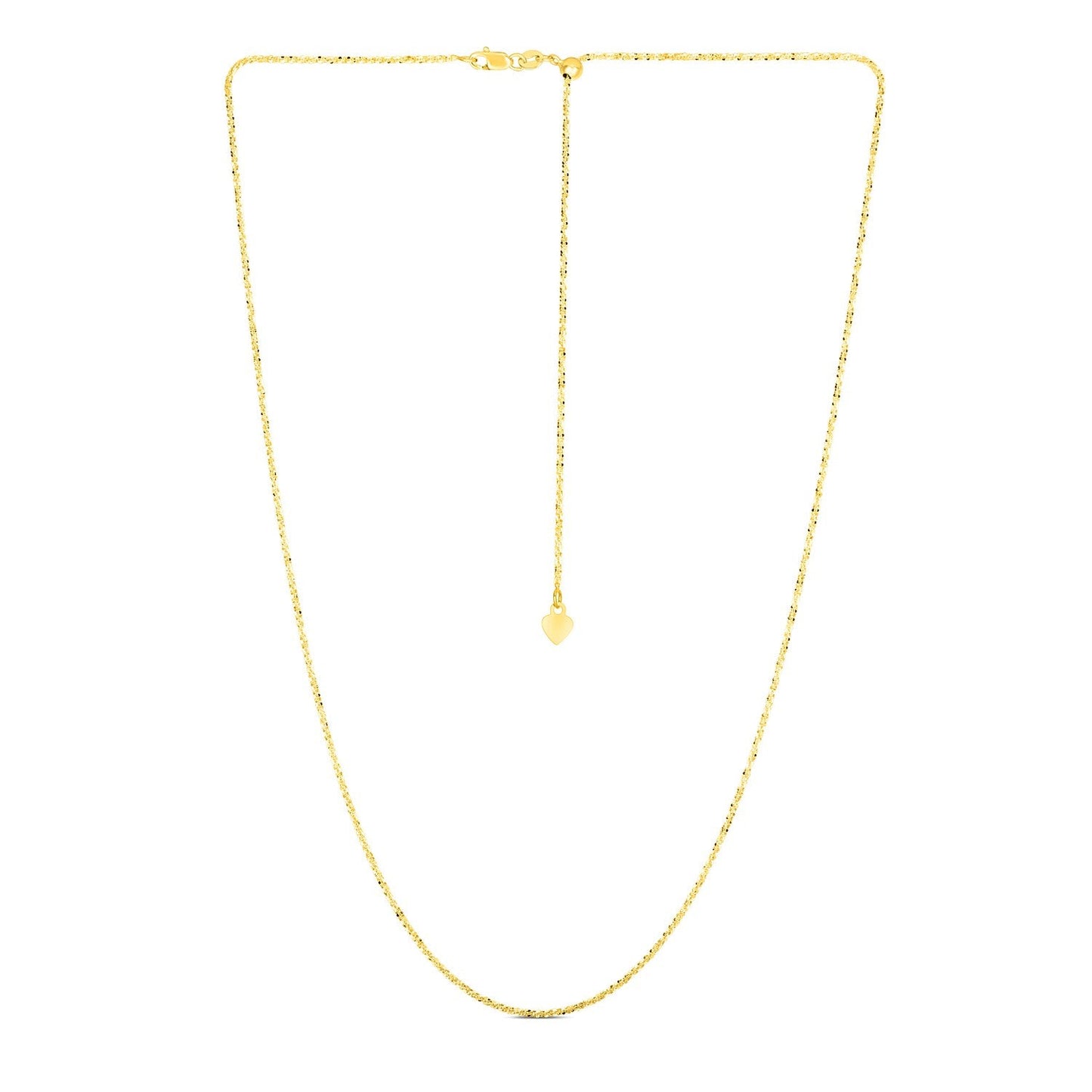 14k Yellow Gold Adjustable Sparkle Chain 1.5mm