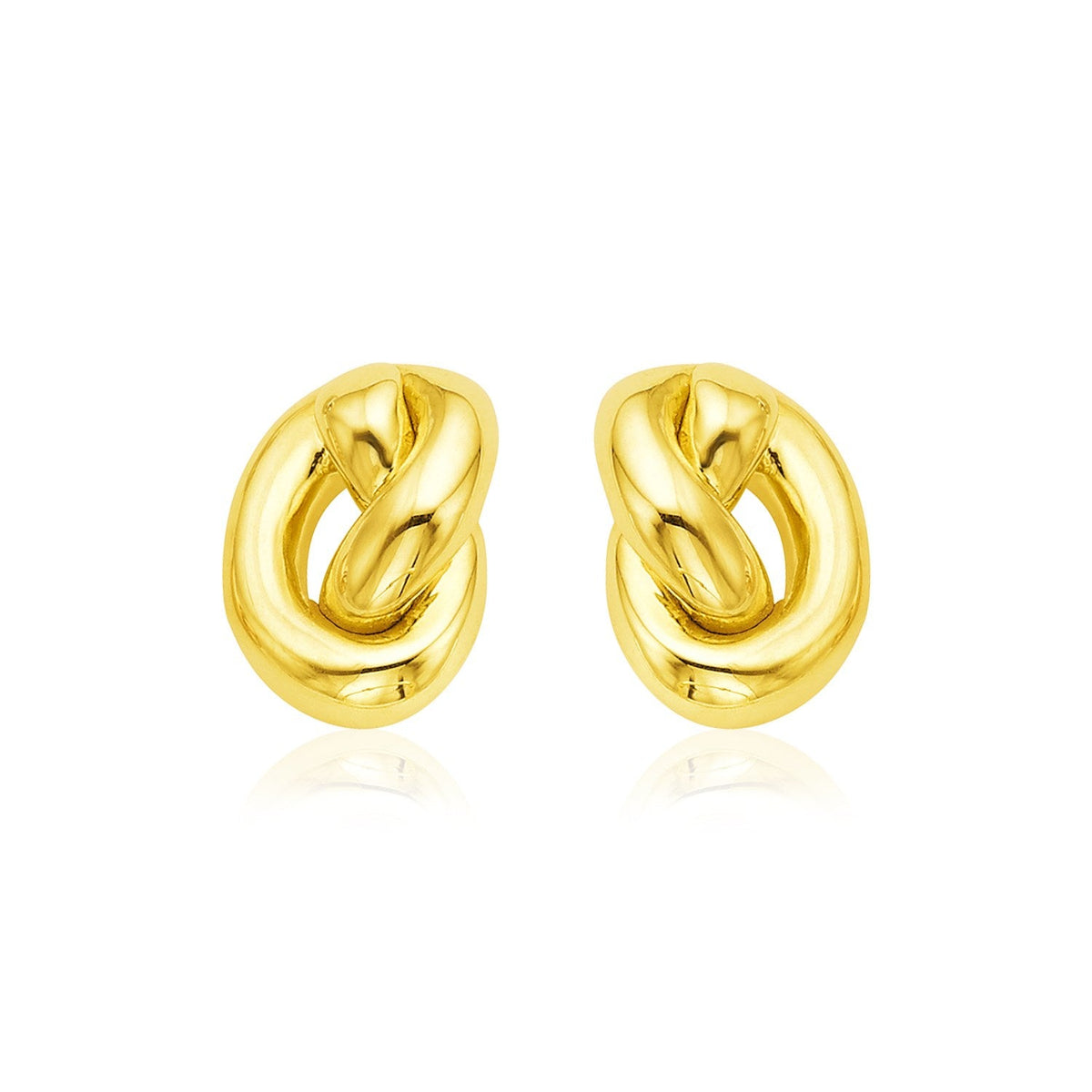 14k Yellow Gold Polished Knot Earrings