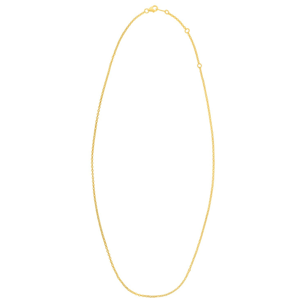 Double Extendable Cable Chain in 14k Yellow Gold (1.40 mm)