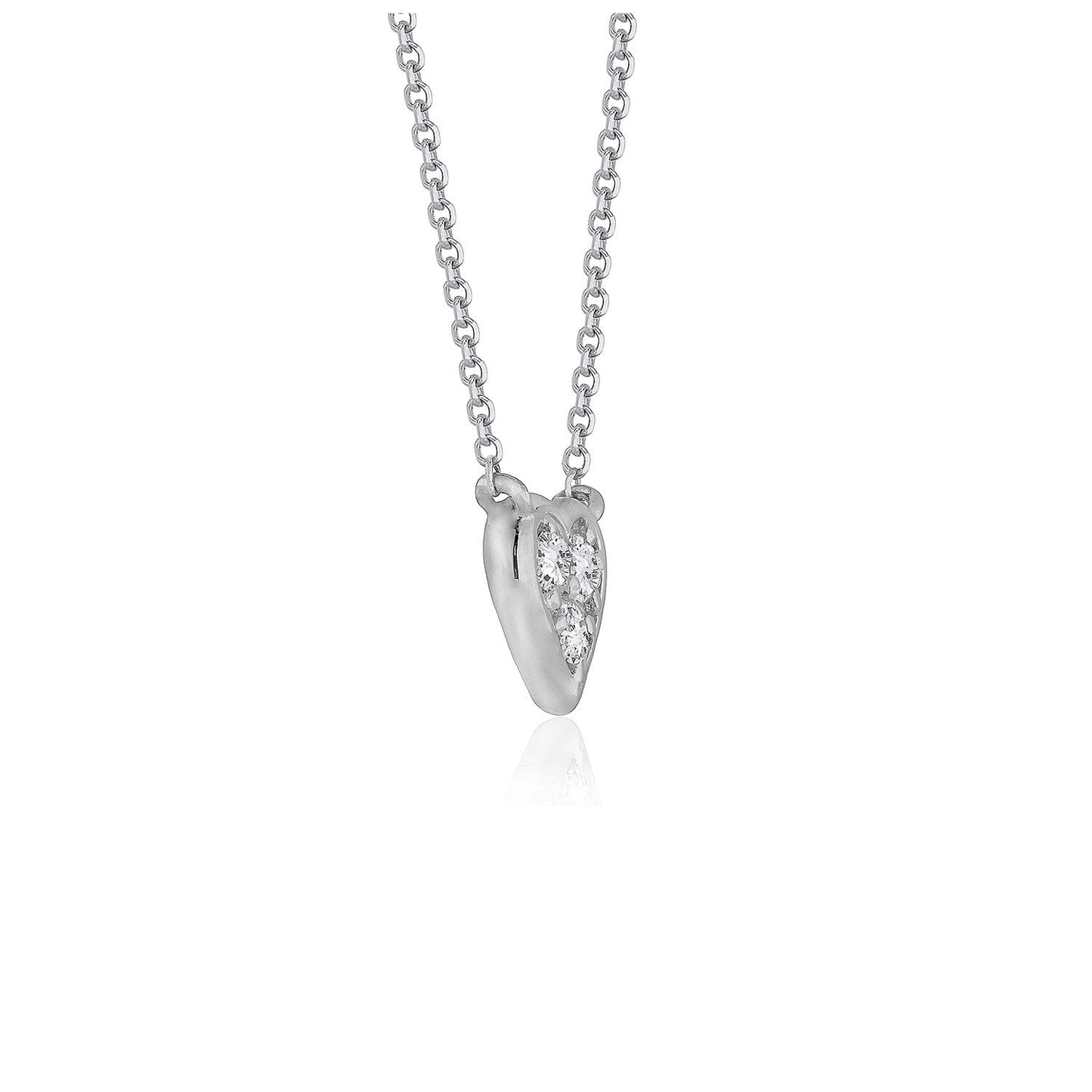 Diamond Heart Design Pendant in 14k White Gold