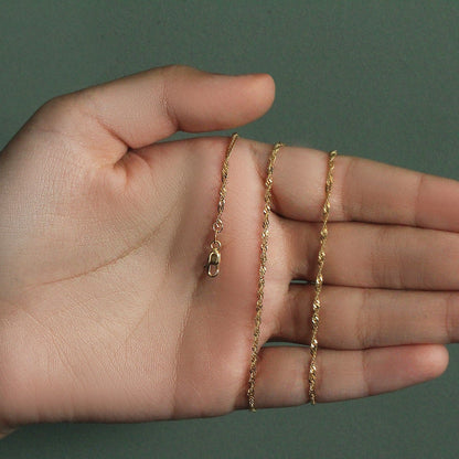 14k Yellow Gold Singapore Chain 1.7mm