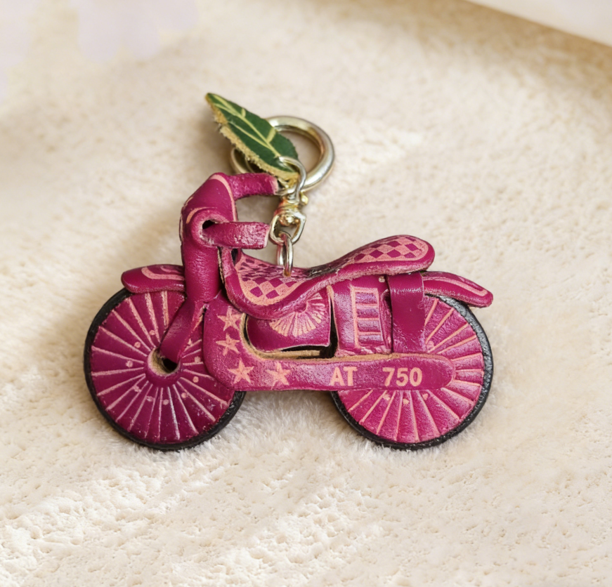Motorcycle Leather Keychain