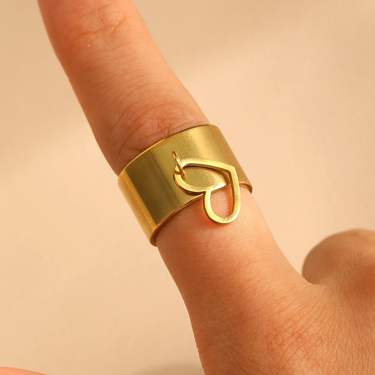 French Vintage Star & Heart Stainless Steel Ring