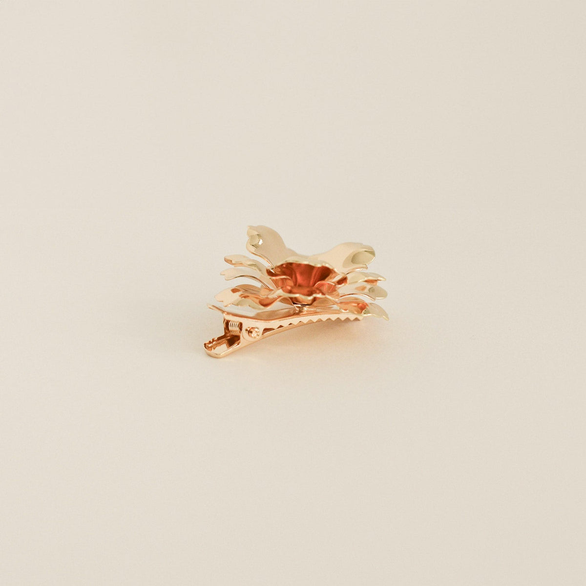 Metal Flower with Plastic Pearl Hair Clips | 3pcs | Gold