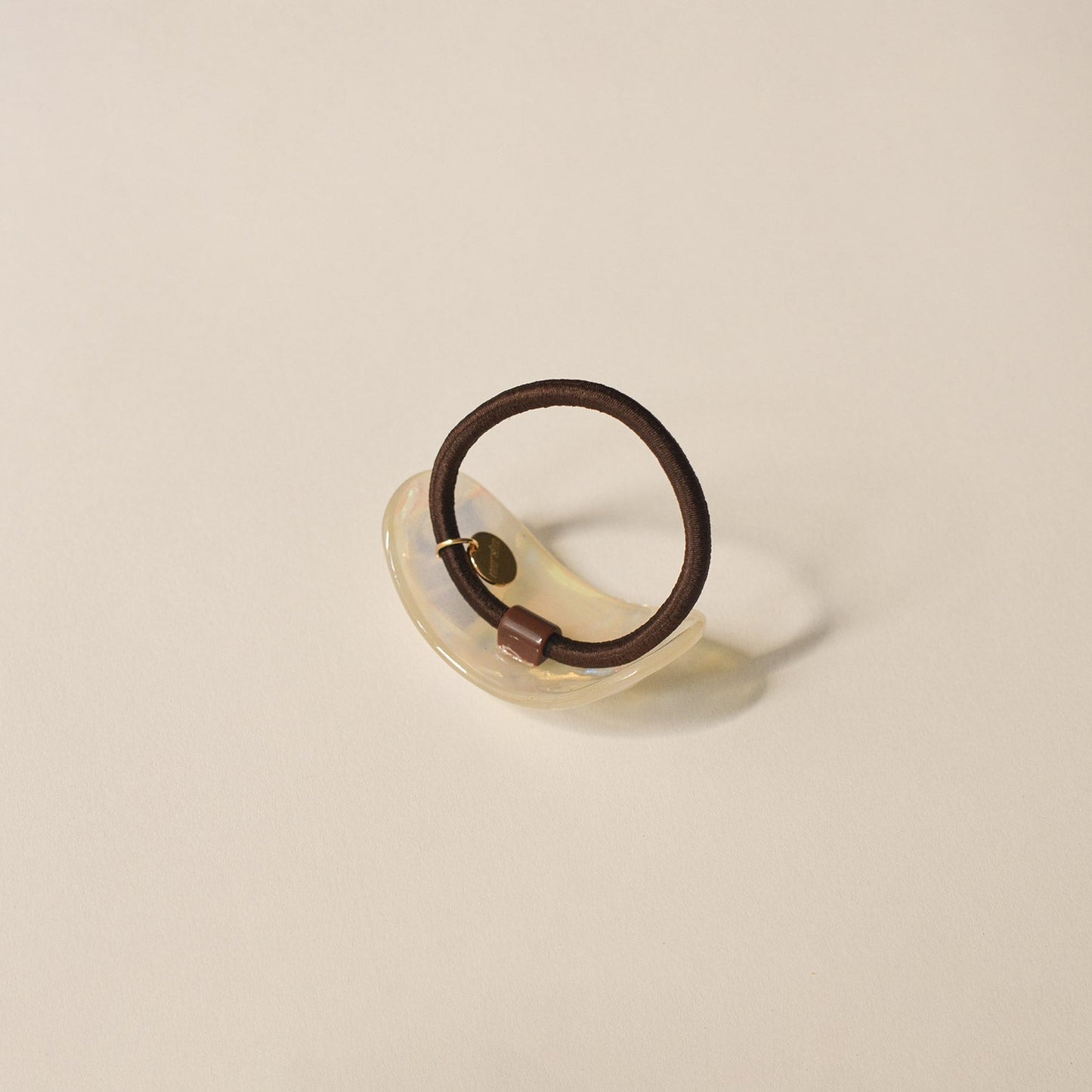 Curved Oval Resin Ponytail Hair Tie | Crystal Shell