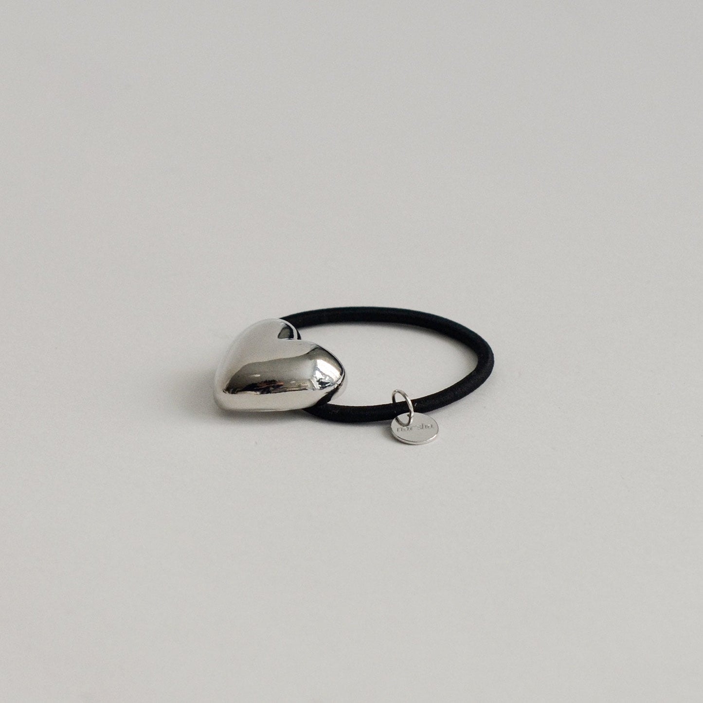 Heart-Shaped Metal Hair Tie | Silver