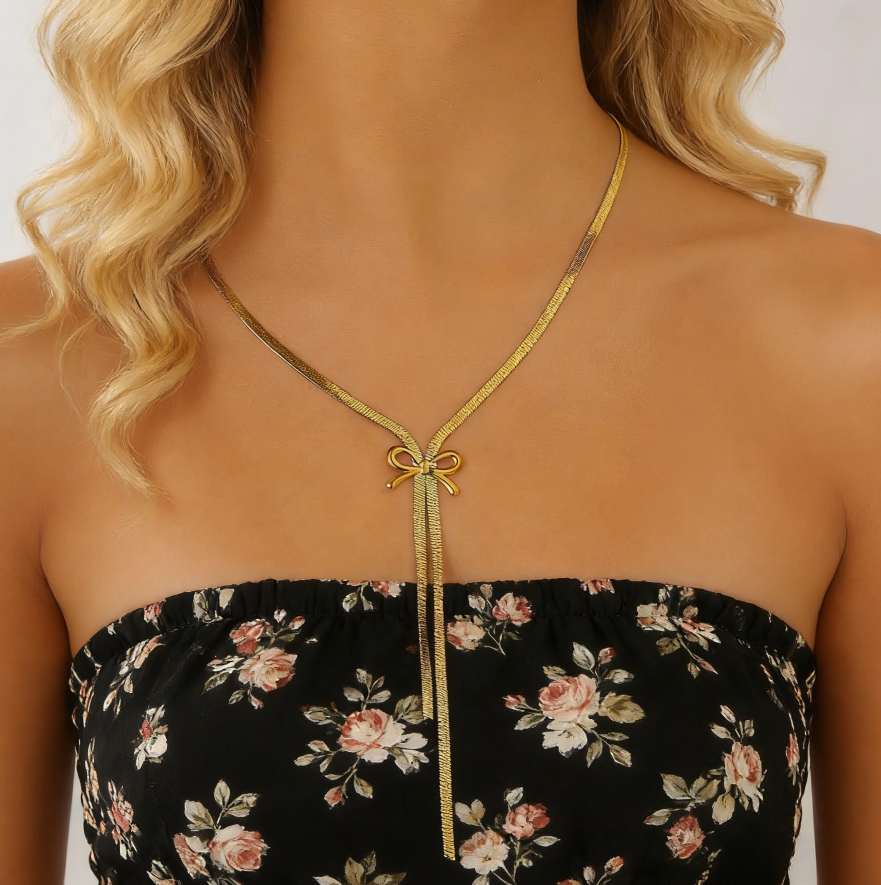Stainless Steel Bow & Figure-Eight Tassel Earrings Set