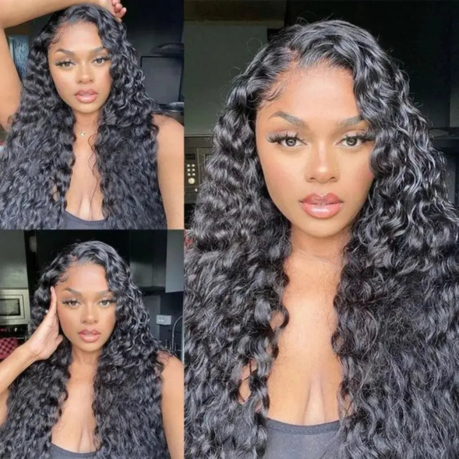 Deep Wave Glueless Lace Closure Wig | Pre-Cut | Ready to Wear | Brazilian Remy Hair