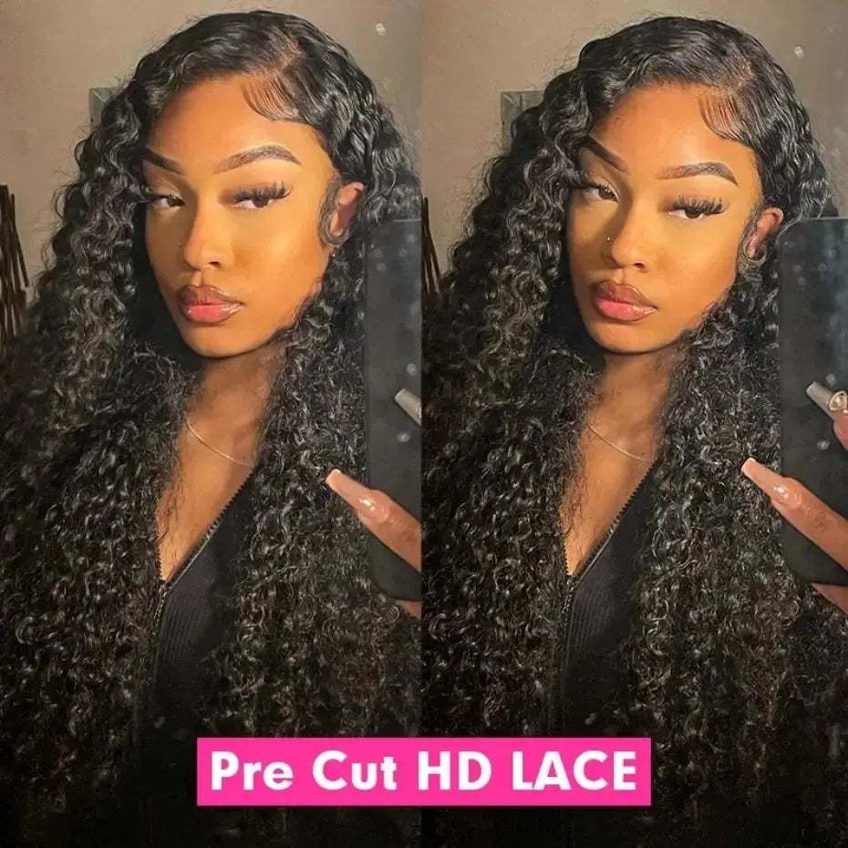 Deep Wave Glueless Lace Closure Wig | Pre-Cut | Ready to Wear | Brazilian Remy Hair