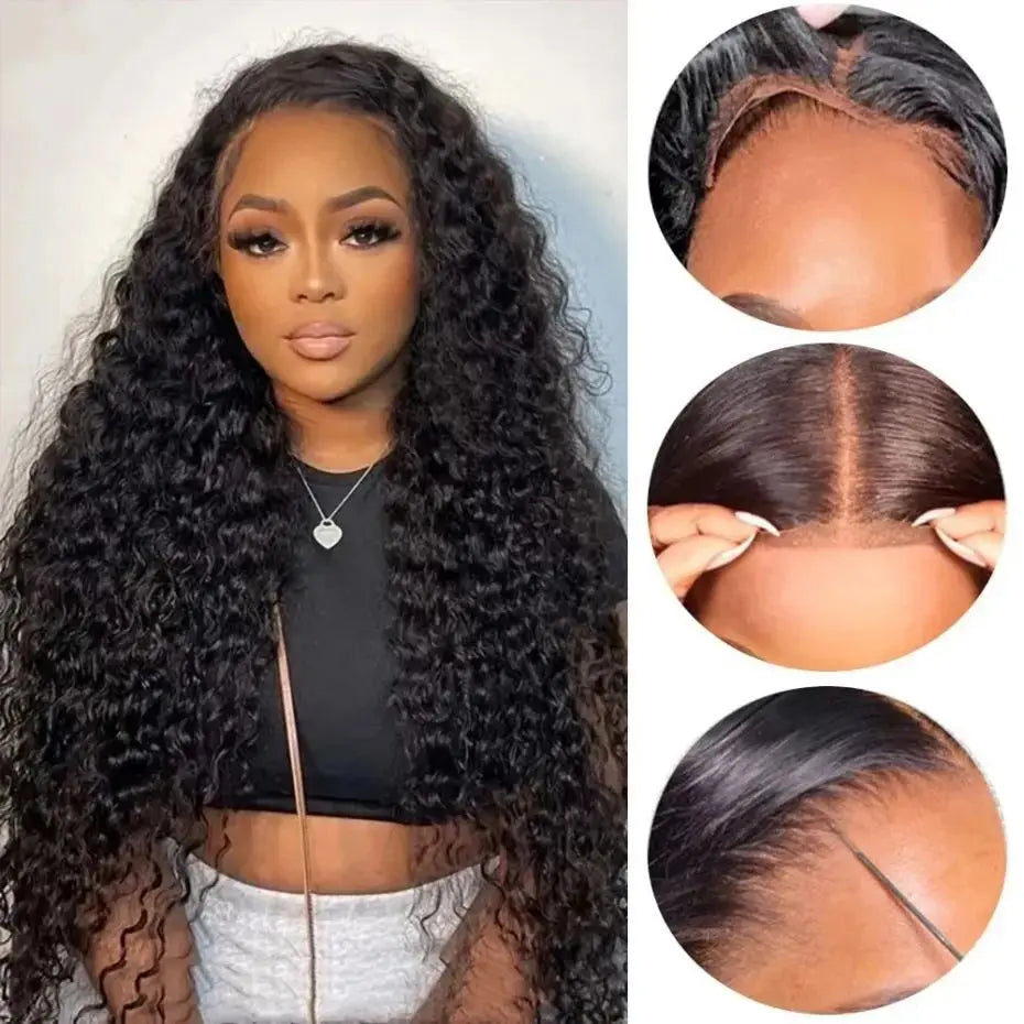Deep Wave Glueless Lace Closure Wig | Pre-Cut | Ready to Wear | Brazilian Remy Hair