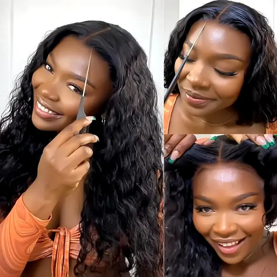 Deep Wave Glueless Lace Closure Wig | Pre-Cut | Ready to Wear | Brazilian Remy Hair