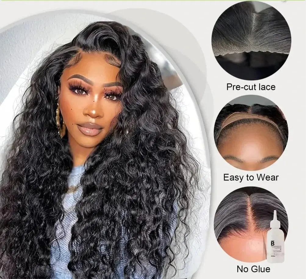 Deep Wave Ready to Wear | Wear and Go | Glueless Wig | Pre-Plucked | 13x4 Lace Frontal | Brazilian Remy Hair