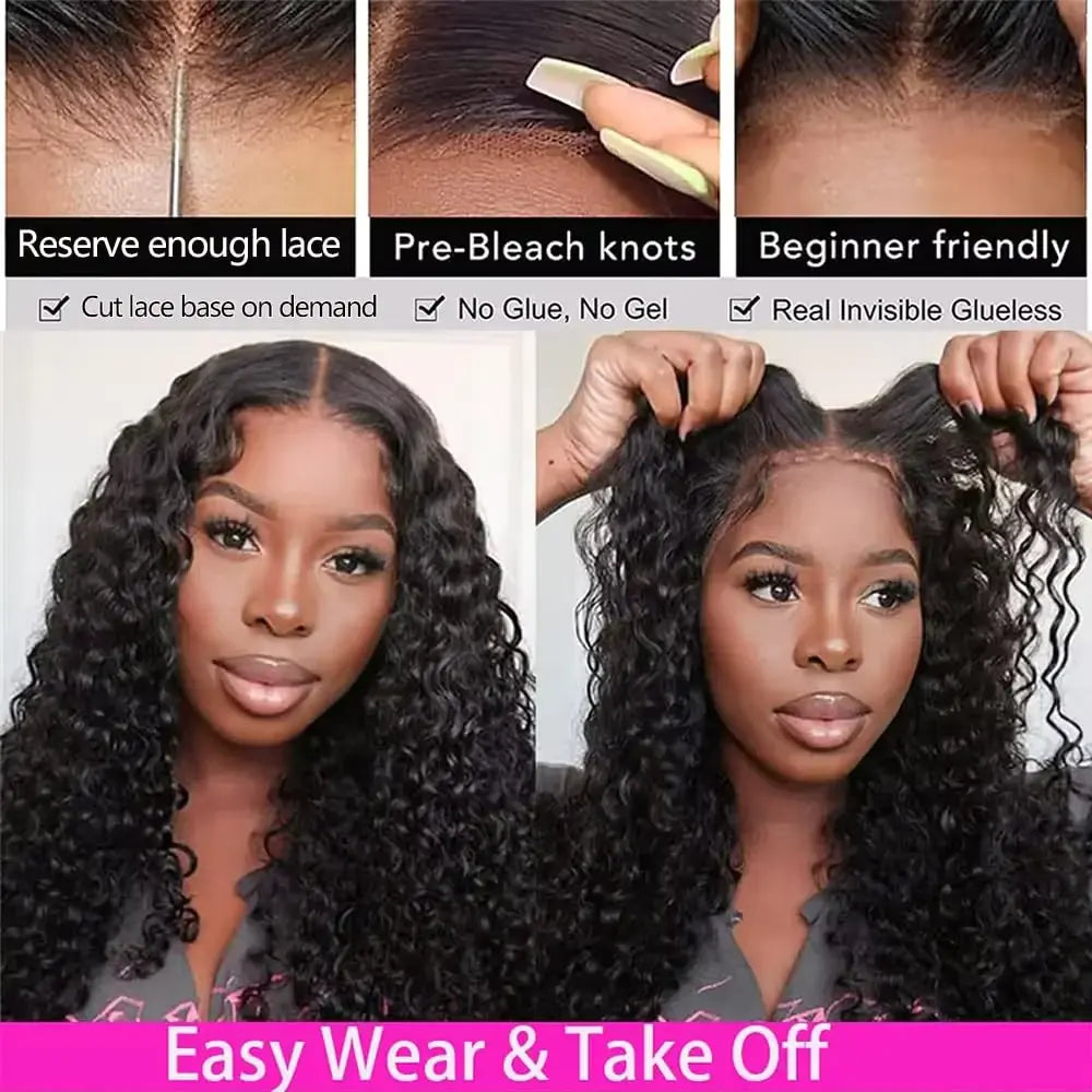 Deep Wave Ready to Wear | Wear and Go | Glueless Wig | Pre-Plucked | 13x4 Lace Frontal | Brazilian Remy Hair