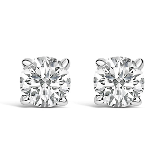 14K White Gold 1/2 Cttw Lab Grown Diamond Solitaire Stud Earrings