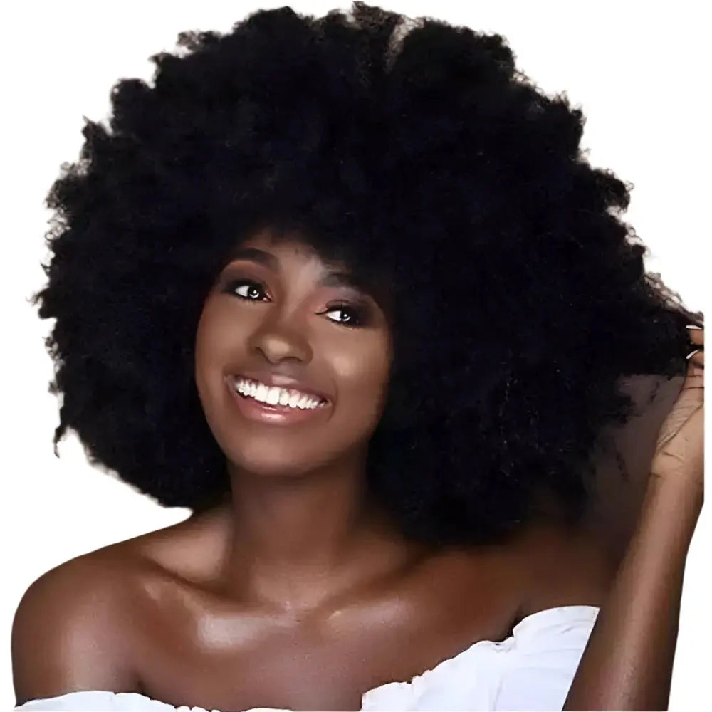 Funmi Curly Wig | Afro Kinky Curly Bob Wig | Brazilian Remy Hair | Full Machine Made