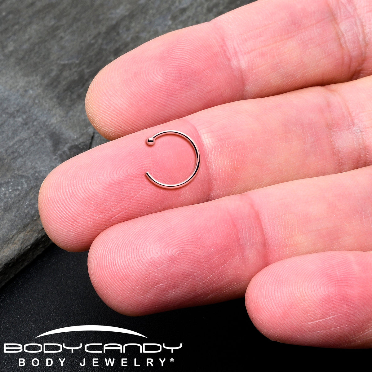 20G 5/16 Solid 18K Rose Gold Nose Hoop