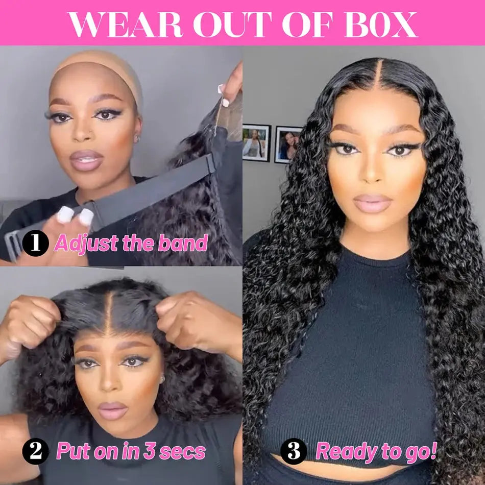 Glueless Jerry Curly Wig | Human Hair | Peruvian | Remy Grade | Ready To Wear | Wear And Go