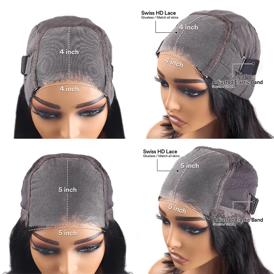 Glueless Wig | Human Hair | Ready To Wear | Water Wave Lace Front Wig | Lace Closure | Black Wig | Curly | HD Lace Frontal Human Hair