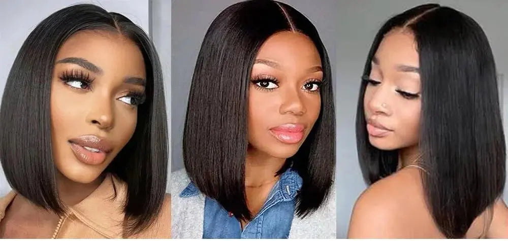 Glueless | Bob Hair | Human Hair | Ready To Wear | Wear And Go | Straight | 4x4 Transparent Lace Closure Wigs