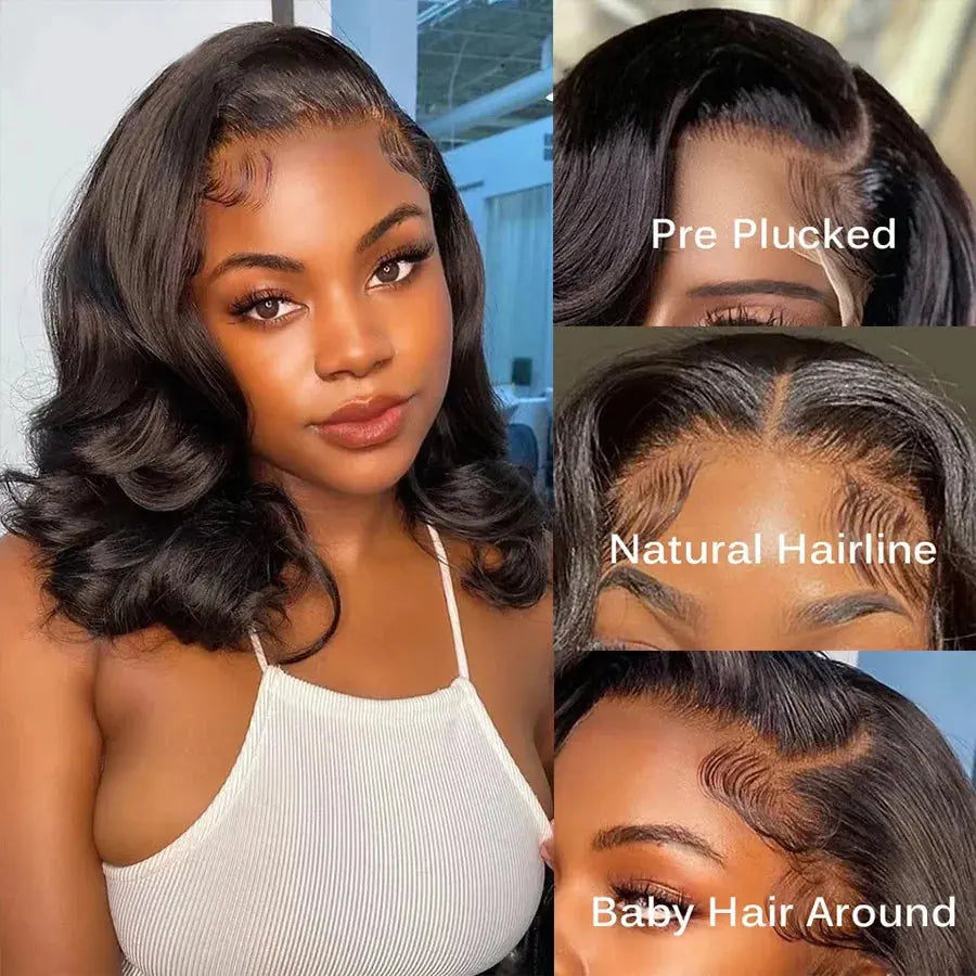Glueless | Ready to Wear | Wear and Go | Body Wave Bob Wig | Frontal | Glueless | Brazilian Remy Hair