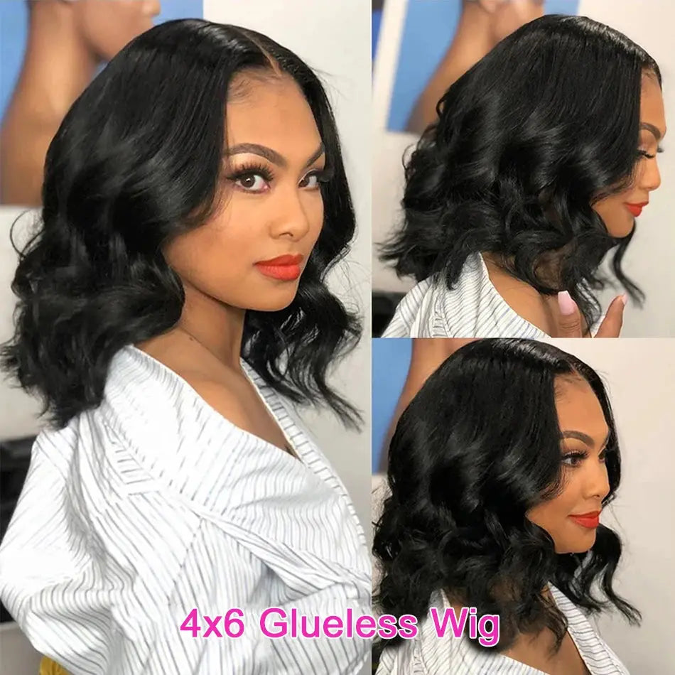 Glueless | Ready to Wear | Wear and Go | Body Wave Bob Wig | Frontal | Glueless | Brazilian Remy Hair