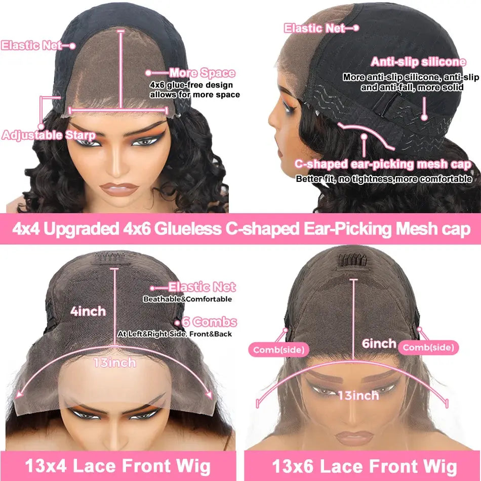 Glueless | Ready to Wear | Wear and Go | Body Wave Bob Wig | Frontal | Glueless | Brazilian Remy Hair