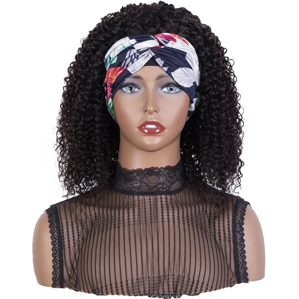 Brazilian Curly Headband Wig | Glueless Jerry Curl Remy Human Hair (Full Machine Made, Beginner Friendly)