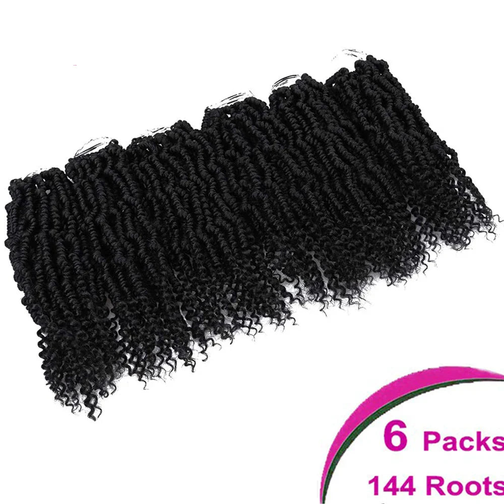 Mirra's Mirror Bomb Twist Crochet Hair - Pre-Looped Passion Twist Braids - 14" Ombre Spring Twist Hair Extensions