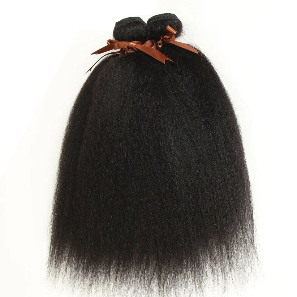 Rebecca Brazilian Yaki Straight Human Hair Extensions | 100% Remy Double Weft Bundles