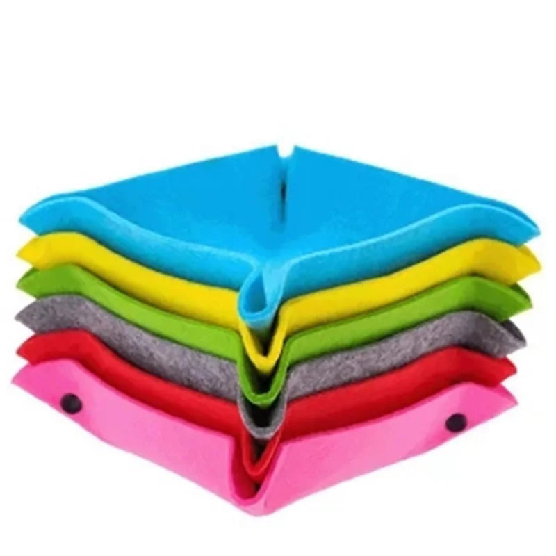 25*25cm Fabric Felt Folding Square Dice Tray Portable Quadrilateral Dice Box  Board Games Dice Storage