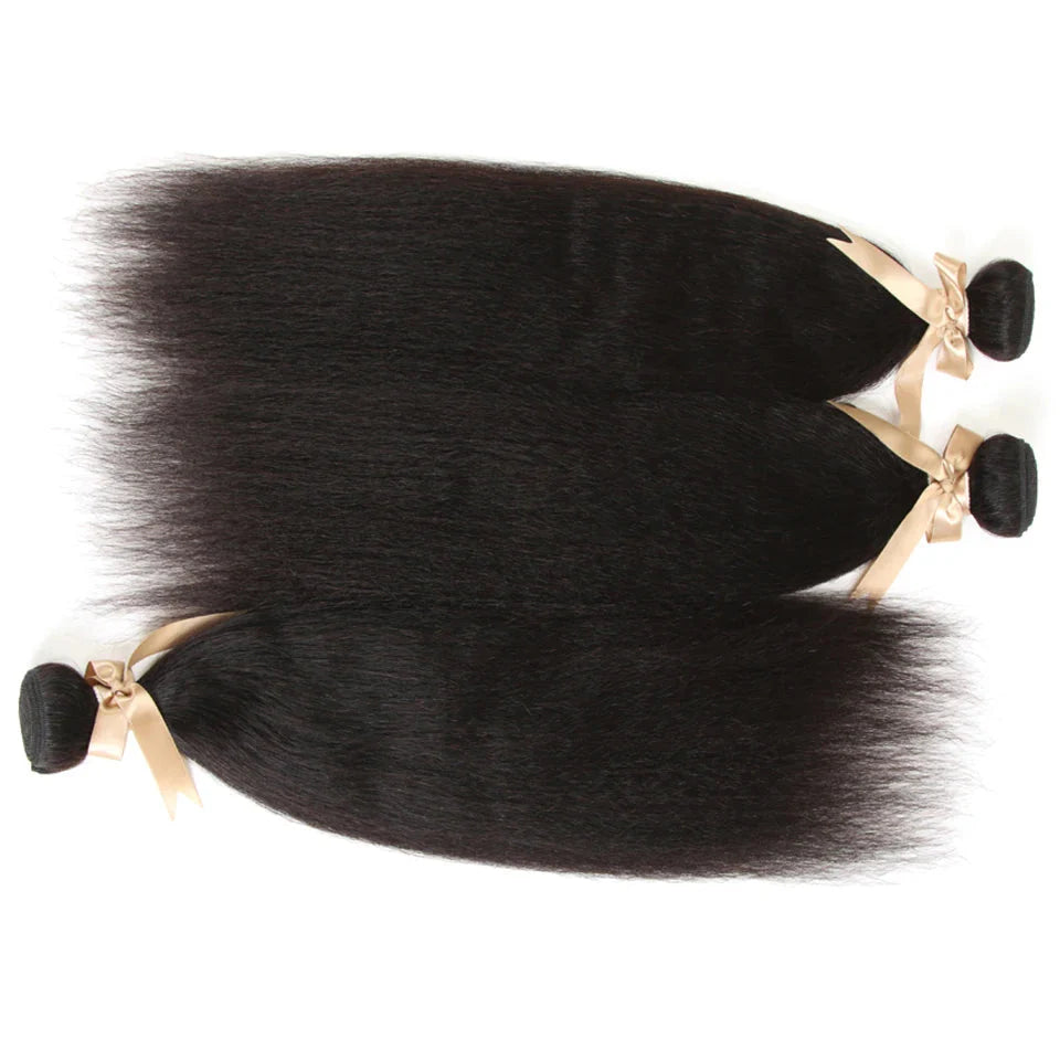 Rebecca Brazilian Yaki Straight Human Hair Extensions | 100% Remy Double Weft Bundles