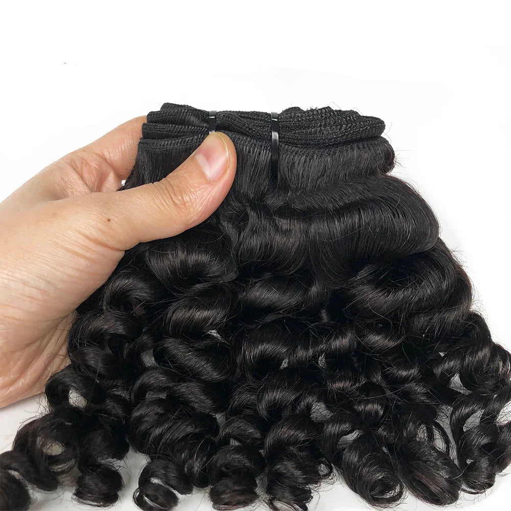 Bouncy Curly Brazilian Remy Hair Weave | 1/3/4 Bundles | Double Weft | Natural Hair Extensions