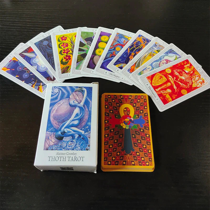 80Pcs Crowley Classic THOTH Tarot Pocket Version Board Games For Party Mysterious Divination Oracle Playing Cards