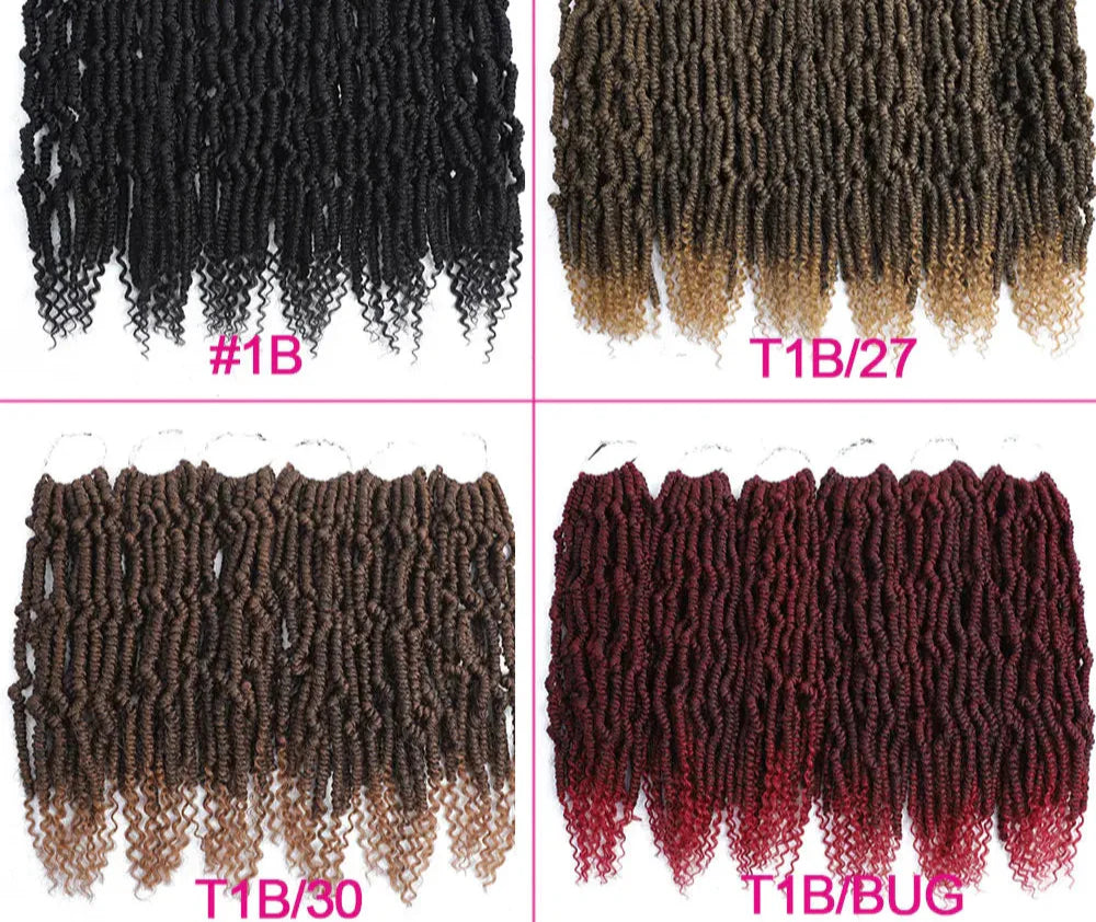 Mirra's Mirror Bomb Twist Crochet Hair - Pre-Looped Passion Twist Braids - 14" Ombre Spring Twist Hair Extensions