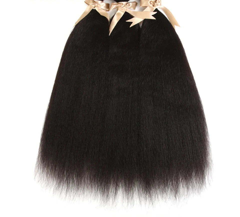 Rebecca Brazilian Yaki Straight Human Hair Extensions | 100% Remy Double Weft Bundles