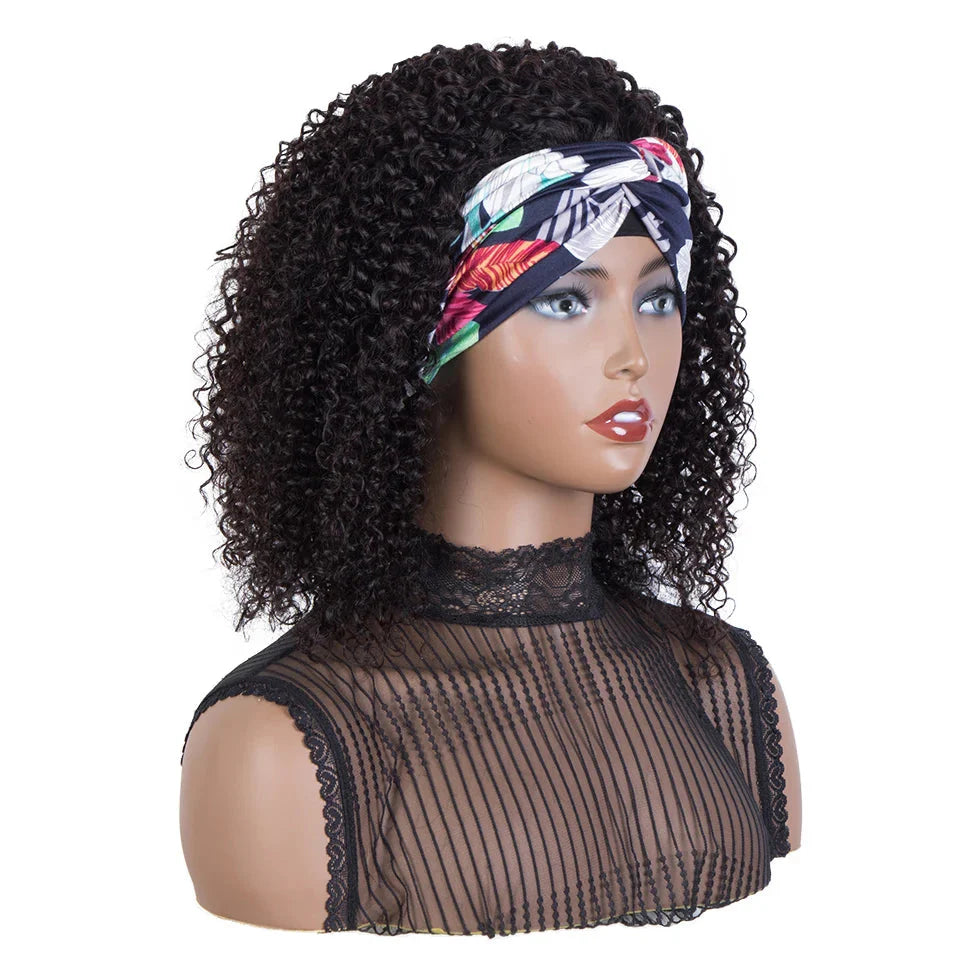 Brazilian Curly Headband Wig | Glueless Jerry Curl Remy Human Hair (Full Machine Made, Beginner Friendly)