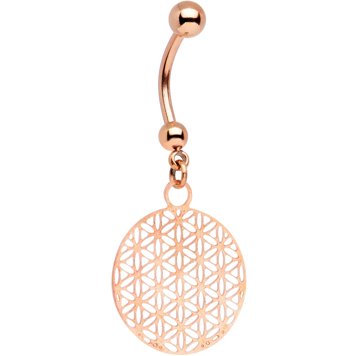 Handcrafted Gold PVD Geometric Refraction Dangle Belly Ring