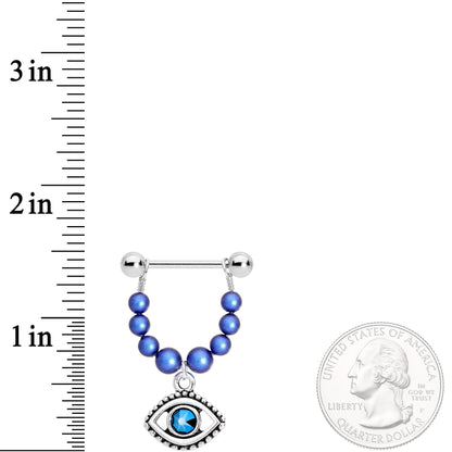 Handmade Blue Sun Eye Nipple Shields Created with Crystals