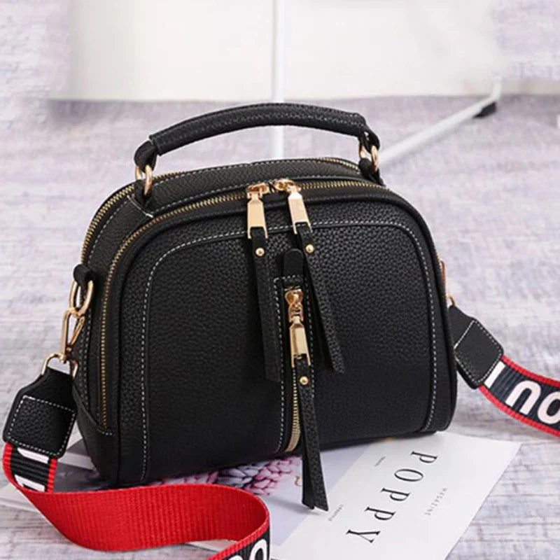 Fashion Stitching Shoulder Bag for Women | PU Leather Luxury Crossbody Bag with New Chains (Square Bag, Lady Purse)