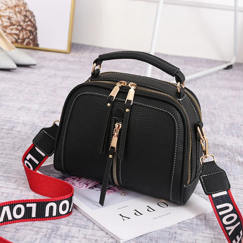 Fashion Stitching Shoulder Bag for Women | PU Leather Luxury Crossbody Bag with New Chains (Square Bag, Lady Purse)