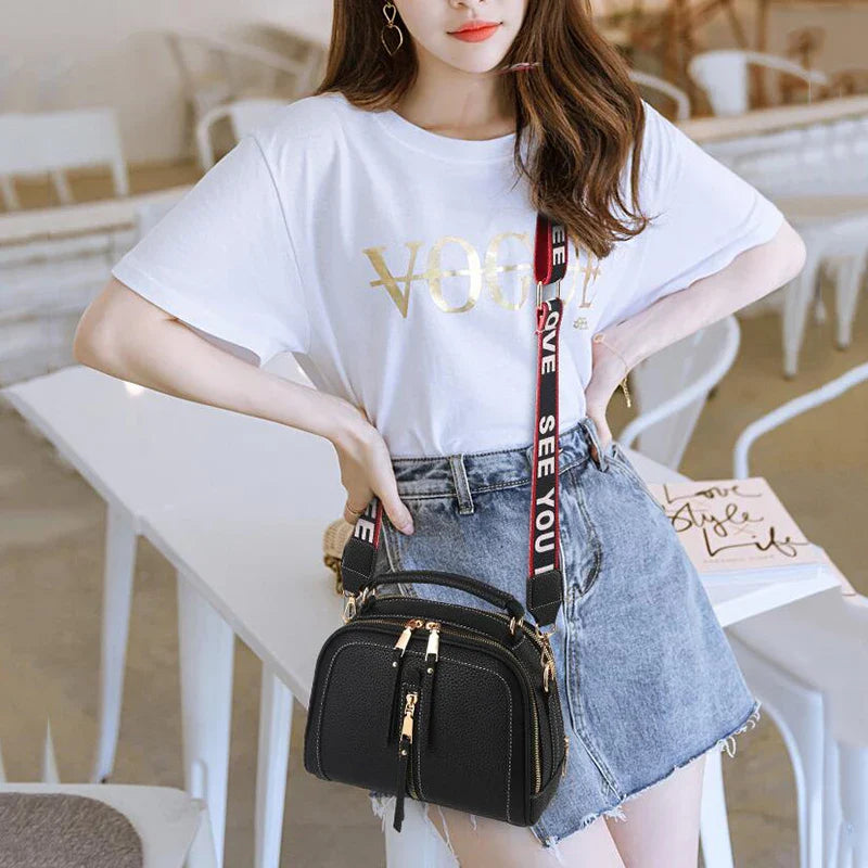 Fashion Stitching Shoulder Bag for Women | PU Leather Luxury Crossbody Bag with New Chains (Square Bag, Lady Purse)